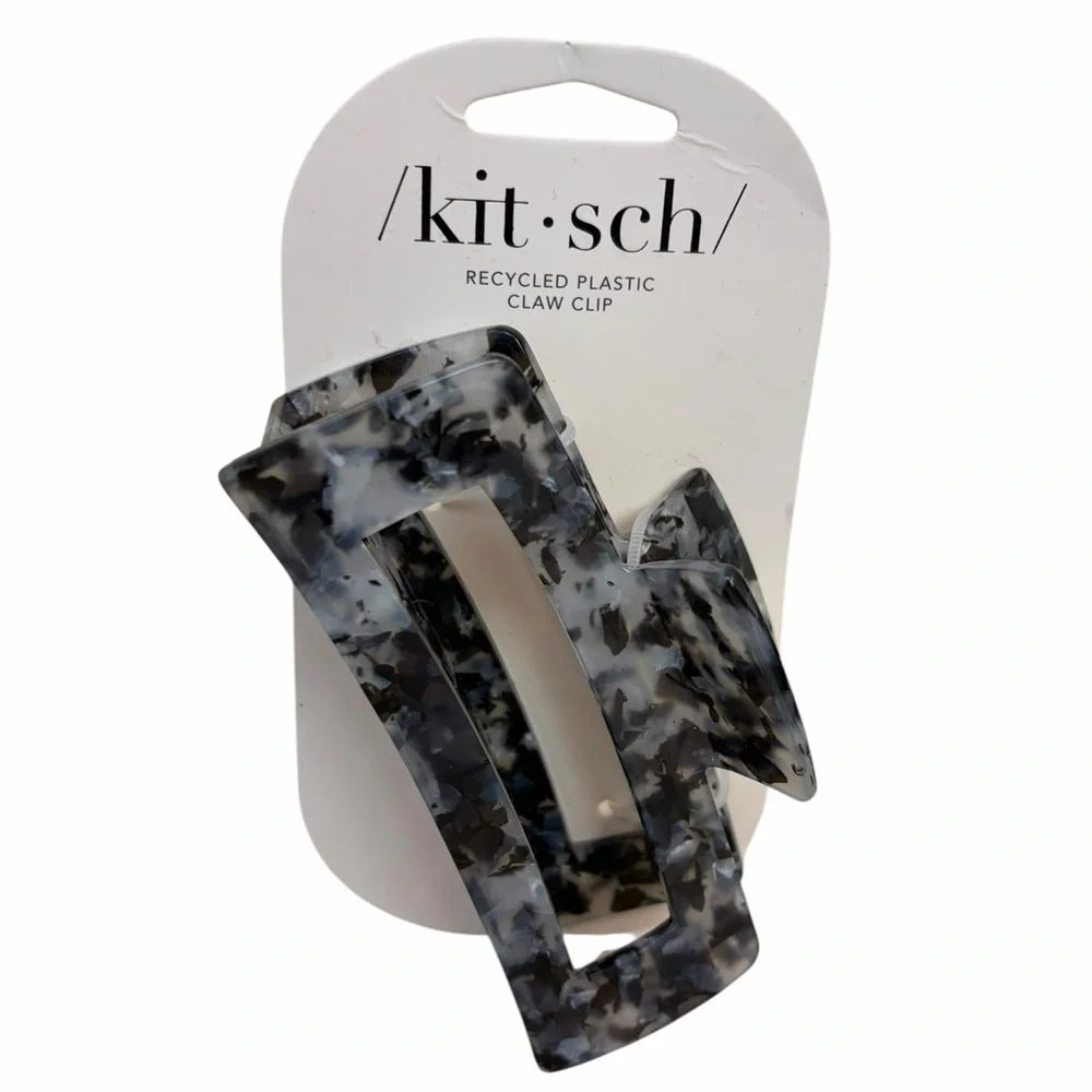 Kitsch Recycled Plastic Claw Clip – Marble Black/Gray